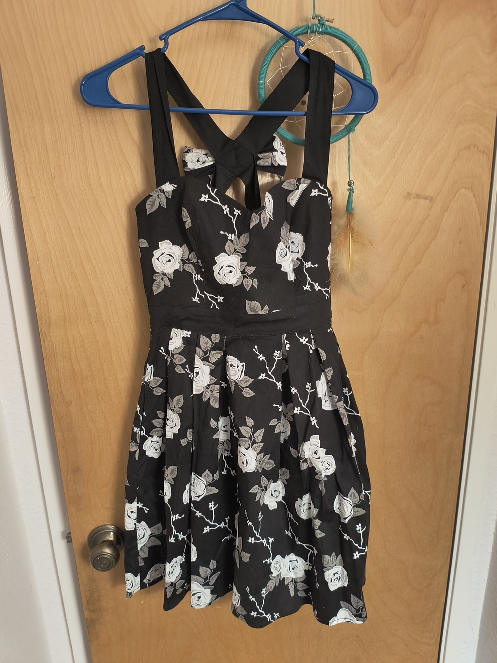 Hell Bunny Black and White Floral Mini Dress